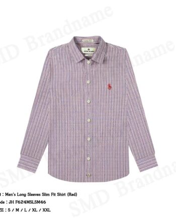 John Henry เสื้อเชิ้ตแขนยาวผู้ชาย รุ่น Men's Long Sleeves Slim Fit Shirt (Red) Code: JH F624MSLSM46