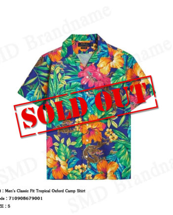 Polo Ralph Lauren เสื้อเชิ้ตแขนสั้นผู้ชาย รุ่น Men's Classic Fit Tropical Oxford Camp Shirt Code: 710908679001