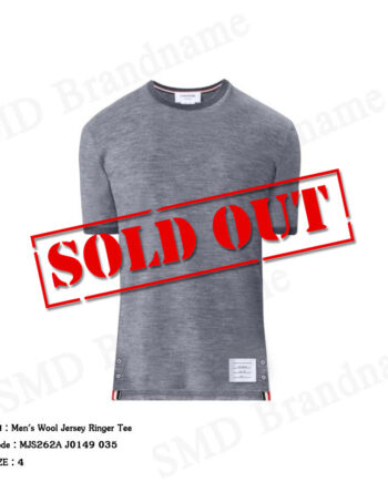 Thom Browne เสื้อยืดคอกลมผู้ชาย รุ่น Men's Wool Jersey Ringer Tee Code: MJS262A J0149 035