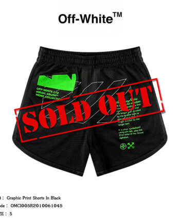Off-White กางเกงขาสั้น รุ่น Graphic Print Shorts In Black Code: OMCI005R201010061045