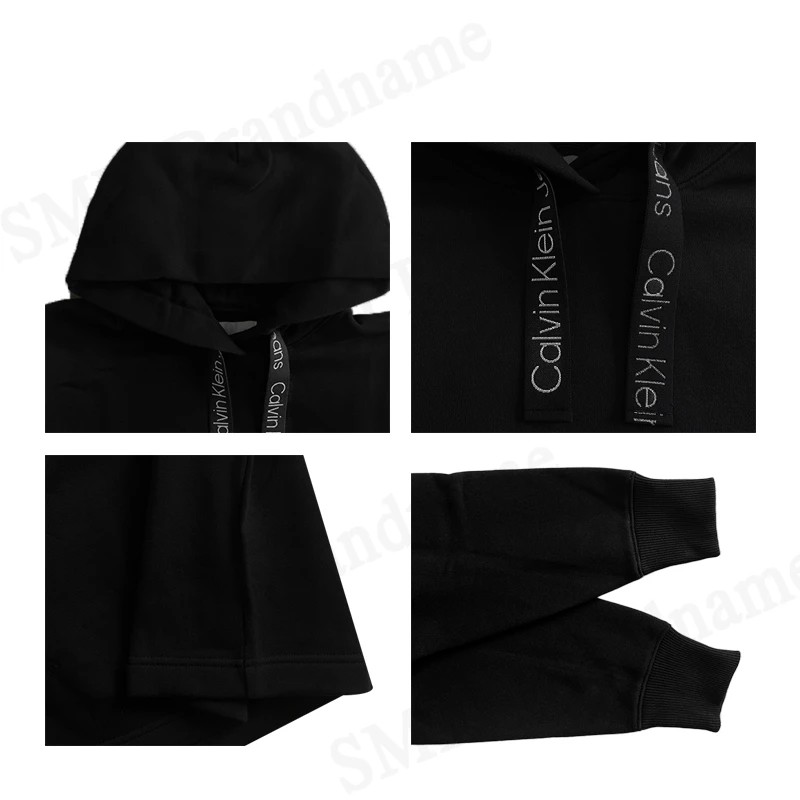 Calvin Klein Jeans เสื้อสเวตเตอร์แขนยาวผู้หญิง รุ่น Women's Drawcord Hoodie Code: ZW02605 BEH