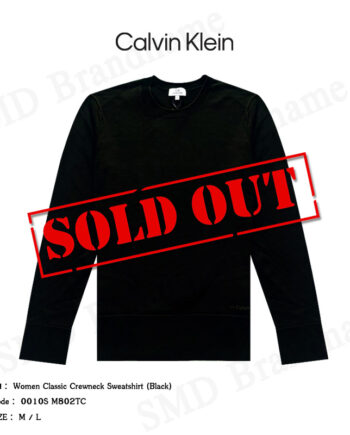 CK Calvin Klein เสื้อสเวตเตอร์แขนยาว รุ่น Women Classic Crewneck Sweatshirt (Black) Code: 0010S M802TC