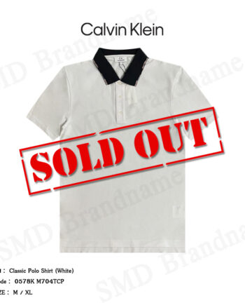 CK Calvin Klein เสื้อโปโล รุ่น Classic Polo Shirt (White) Code: 0578K M704TCP