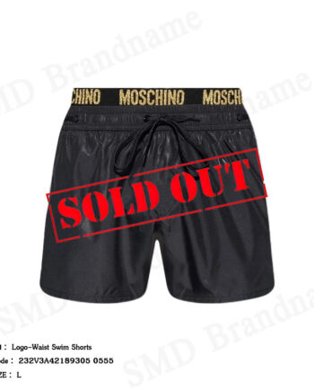 Moschino กางเกงขาสั้นผู้ชาย รุ่น Logo-Waist Swim Shorts Code: 232V3A42189305 0555
