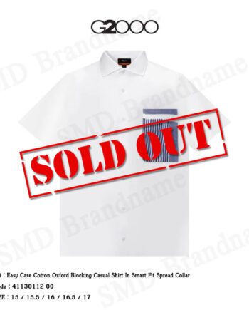 G2000 เสื้อเชิ้ตแขนสั้นผู้ชาย รุ่น Easy Care Cotton Oxford Blocking Casual Shirt In Smart Fit Code: 4113011200