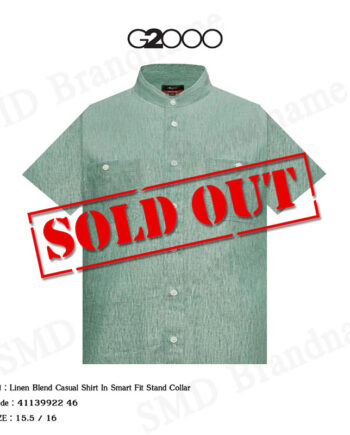 G2000 เสื้อเชิ้ตแขนสั้นผู้ชาย รุ่น Linen Blend Casual Shirt In Smart Fit Stand Collar Code: 41139922 46