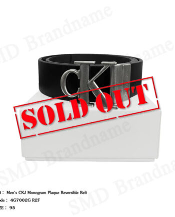 Calvin Klein Jeans เข็มขัดผู้ชาย รุ่น Men's CKJ Monogram Plaque Reversible Belt Code: 4G7002G R2F