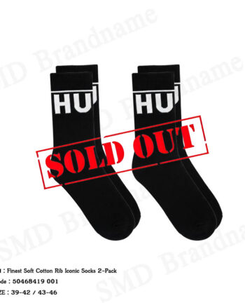 Hugo Boss ถุงเท้า รุ่น Finest Soft Cotton Rib Iconic Socks 2-Pack Code: 50468419 001
