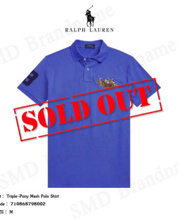 Polo Ralph Lauren เสื้อโปโลชาย รุ่น Triple-Pony Mesh Polo Shirt Code: 710868798002