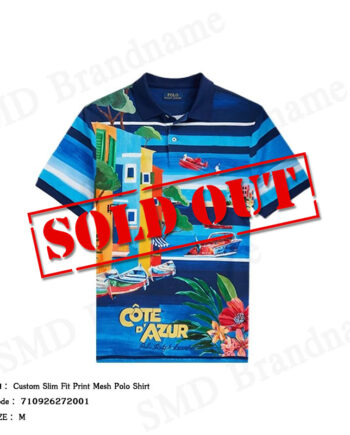 Polo Ralph Lauren เสื้อโปโลผู้ชาย รุ่น Custom Slim Fit Print Mesh Polo Shirt Code: 710926272001