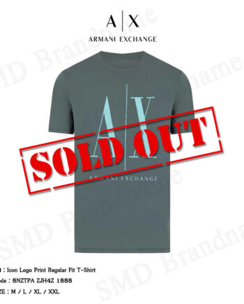 Armani Exchange เสื้อยืดคอกลม รุ่น Icon Logo Print Regular Fit T-Shirt Code: 8NZTPA ZJH4Z 1888