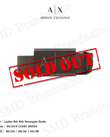 Armani Exchange เข็มขัดผู้ชาย รุ่น Leather Belt With Rectangular Buckle Code: 951019 CC507 00354