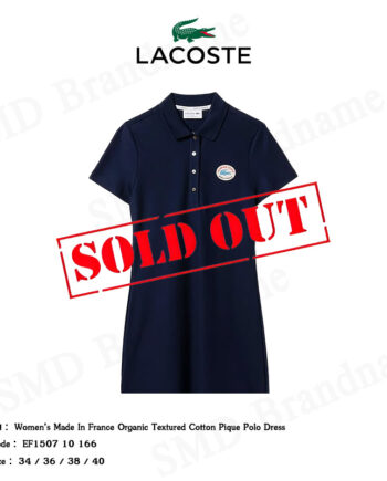 Lacoste เดรสโปโลหญิง รุ่น Women’s Made In France Organic Textured Cotton Pique Polo Dress Code: EF1507 10 166