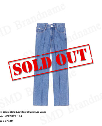 Calvin Klein Jeans กางเกงยีนส์ผู้หญิง รุ่น Linen Blend Low Rise Straight Leg Jeans Code: J223379 1A4