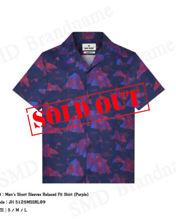 John Henry เสื้อเชิ้ตแขนสั้นผู้ชาย รุ่น Men's Short Sleeves Relaxed Fit Shirt (Purple) Code: JH S125MSSRL09