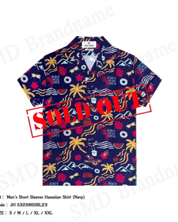 John Henry เสื้อเชิ้ตแขนสั้นผู้ชาย รุ่น Men's Short Sleeves Hawaiian Shirt (Navy) Code: JH S325MSSRL23