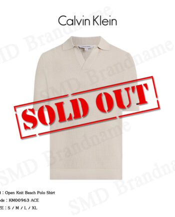 Calvin Klein Swimwear เสื้อโปโลถัก รุ่น Open Knit Beach Polo Shirt Code: KM00963 ACE