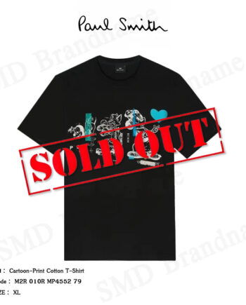 PS Paul Smith เสื้อยืดคอกลม รุ่น Cartoon-Print Cotton T-Shirt Code: M2R 010R MP4552 79