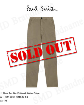 PS Paul Smith กางเกงขายาว รุ่น Men's Tan Slim-Fit Stretch Cotton Chinos Code: M2R 931P M21697 64