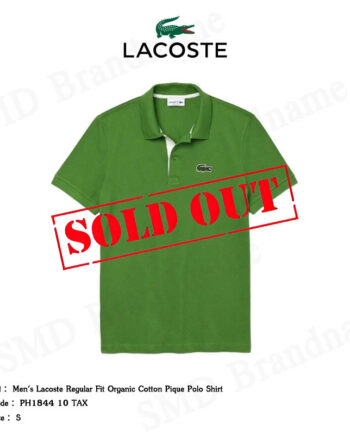 Lacoste เสื้อโปโลชาย รุ่น Men's Lacoste Regular Fit Organic Cotton Pique Polo Shirt Code: PH1844 10 TAX