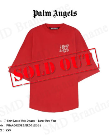 Palm Angels เสื้อยืดแขนสั้น รุ่น T-Shirt Loose With Dragon - Lunar New Year Code: PMAA002G23JER0012561