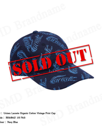Lacoste หมวกแก็ป รุ่น Unisex Lacoste Organic Cotton Vintage Print Cap Code: RK6862 10 F65