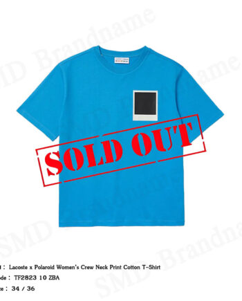 Lacoste เสื้อยืดคอกลม Lacoste x Polaroid Women’s Crew Neck Print Cotton T-Shirt Code: TF2823 10 ZBA