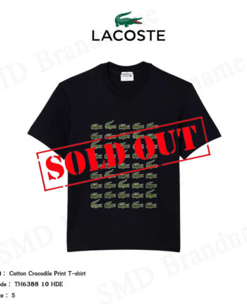 Lacoste เสื้อยืดคอกลม รุ่น Cotton Crocodile Print T-shirt Code: TH6388 10 HDE