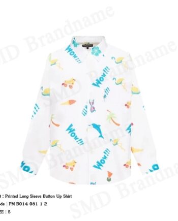 Comme Des Garçons เสื้อเชิ้ตแขนยาวผู้ชาย รุ่น Printed Long Sleeve Button Up Shirt Code: PM B014 051 1 2