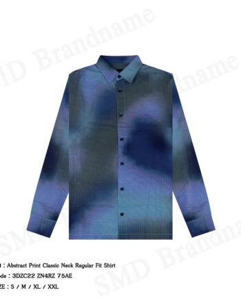 Armani Exchange เสื้อเชิ้ตแขนยาวผู้ชาย รุ่น Abstract Print Classic Neck Regular Fit Shirt Code: 3DZC22 ZN4RZ 75AE