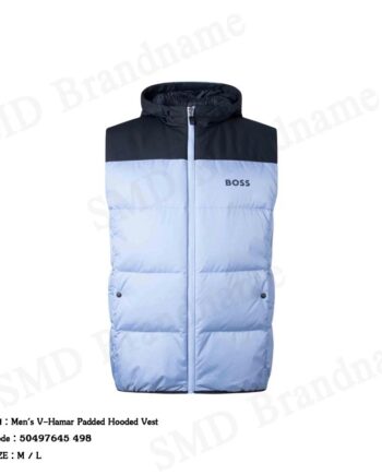 Hugo Boss เสื้อกันหนาวผู้ชาย รุ่น  Men's V-Hamar Padded Hooded Vest Code: 50497645 498