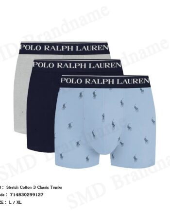 Polo Ralph Lauren กางเกงชั้นในผู้ชาย รุ่น Stretch Cotton 3 Classic Trunks Code: 714830299127