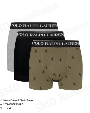 Polo Ralph Lauren กางเกงชั้นในผู้ชาย รุ่น Stretch Cotton 3 Classic Trunks Code: 714830299122