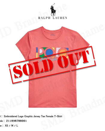 Polo Ralph Lauren เสื้อยืดคอกลม รุ่น Embroidered Logo Graphic Jersey Tee Female T-Shirt  Code: 211898788001