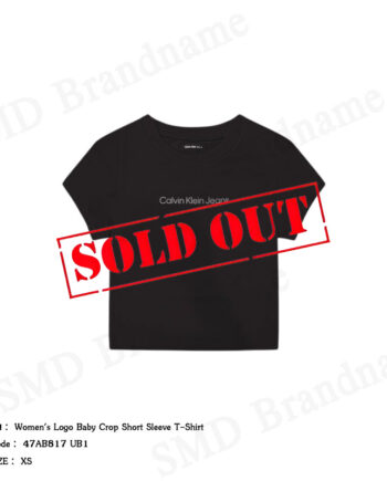 Calvin Klein Jeans เสื้อครอปผู้หญิง รุ่น Women's Logo Baby Crop Short Sleeve T-Shirt Code: 47AB817 UB1