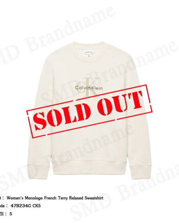 Calvin Klein Jeans เสื้อสเวตเตอร์ผู้หญิง รุ่น Women's Monologo French Terry Relaxed Sweatshirt Code: 47B234G CKS