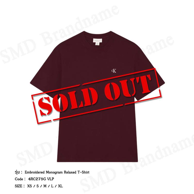 Calvin Klein Jeans เสื้อยืดคอกลมผู้ชาย รุ่น Embroidered Monogram Relaxed T-Shirt Code: 4RC275G VLP