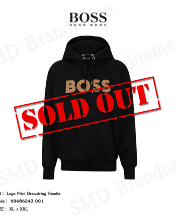 Hugo Boss เสื้อสเวตเตอร์แขนยาว รุ่น Logo Print Drawstring Hoodie Code: 50486243 001