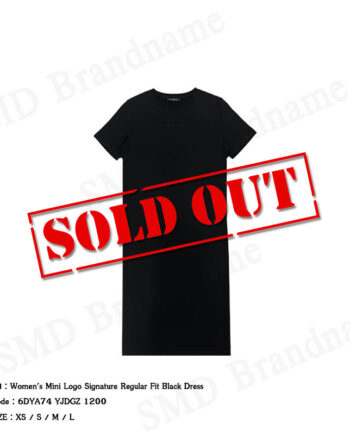 Armani Exchange ชุดเดรสผู้หญิง รุ่น Women's Mini Logo Signature Regular Fit Black Dress Code: 6DYA74 YJDGZ 1200