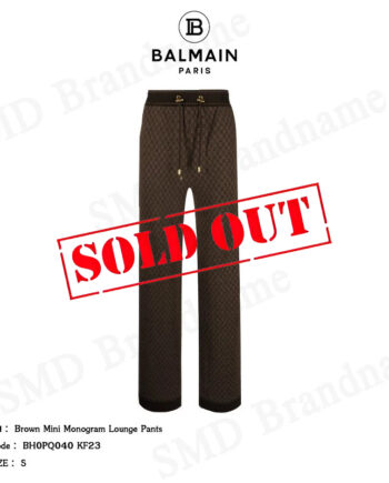 Balmain กางเกงขายาว รุ่น Brown Mini Monogram Lounge Pants Code: BH0PQ040 KF23