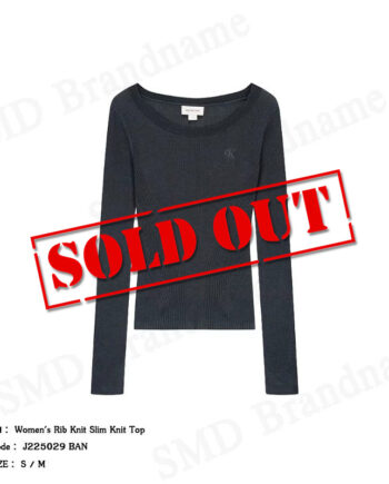 Calvin Klein Jeans เสื้อยืดแขนยาวผู้หญิง รุ่น Women's Rib Knit Slim Knit Top Code: J225029 BAN
