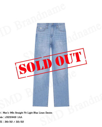 Calvin Klein Jeans กางเกงยีนส์ผู้ชาย รุ่น Men's 90s Straight Fit Light Blue Linen Denim Code: J325949 1AA