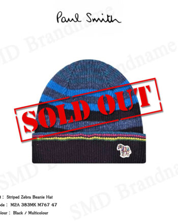 PS Paul Smith หมวกบีนนี่ รุ่น Striped Zebra Beanie Hat Code: M2A 383MK M767 47