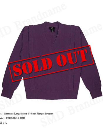 DKNY เสื้อสเวตเตอร์ผู้หญิง รุ่น Women's Long Sleeve V-Neck Flange Sweater Code: P3HSAK31 BKB