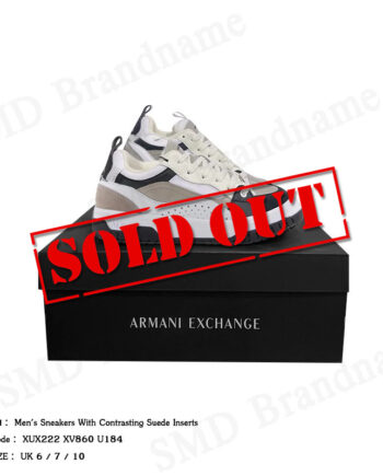Armani Exchange รองเท้าผ้าใบผู้ชาย รุ่น Men's Sneakers With Contrasting Suede Inserts Code: XUX222 XV860 U184