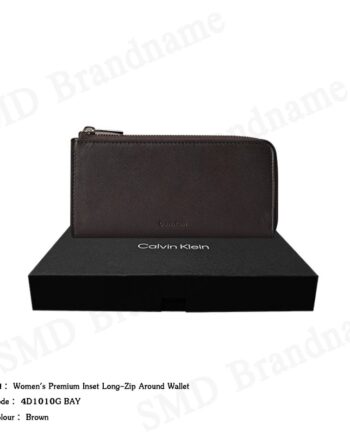 Calvin Klein Jeans กระเป๋าสตางค์ รุ่น Women's Premium Inset Long-Zip Around Wallet Code: 4D1010G BAY
