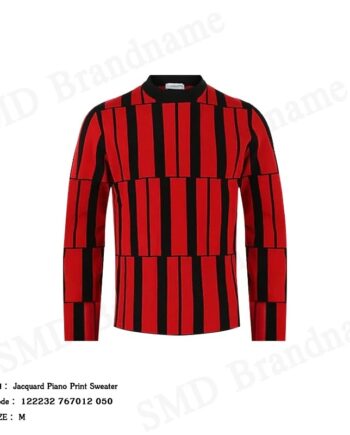 Salvatore Ferragamo เสื้อสเวตเตอร์ผู้ชาย รุ่น Jacquard Piano Print Sweater Code: 122232 767012 050