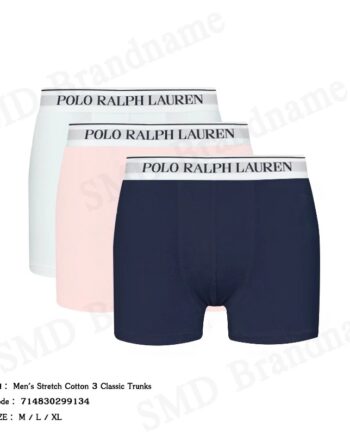 Polo Ralph Lauren กางเกงชั้นในผู้ชาย รุ่น Men's Stretch Cotton 3 Classic Trunks Code: 714830299134