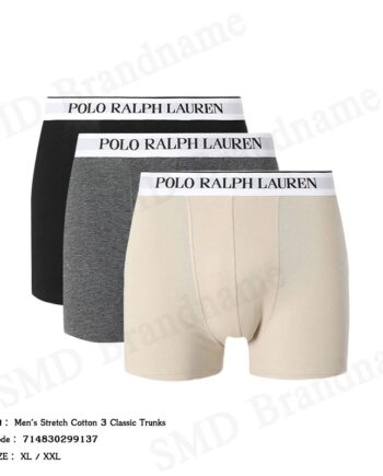 Polo Ralph Lauren กางเกงชั้นในผู้ชาย รุ่น Men's Stretch Cotton 3 Classic Trunks Code: 714830299137