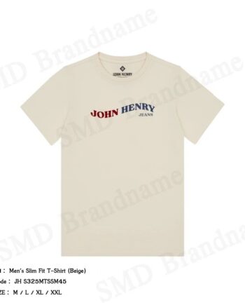 John Henry เสื้อยืดคอกลมผู้ชาย รุ่น Men's Slim Fit T-Shirt (Beige) Code: JH S325MTSSM45
